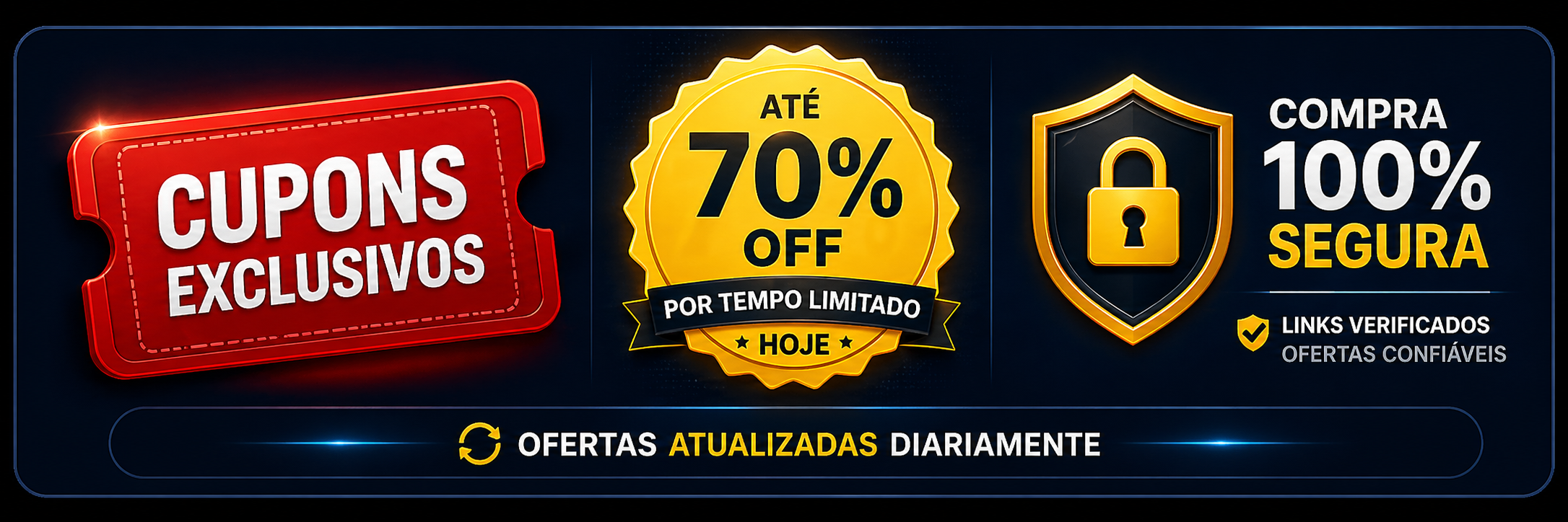 Cupons Exclusivos | Até 70% OFF | Compra Segura